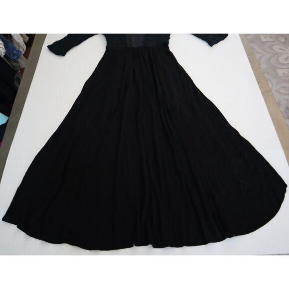 Free People Women's z 4 Black Embroidered Lonesome Dove High-Low Hem Dress - Picture 15 of 16